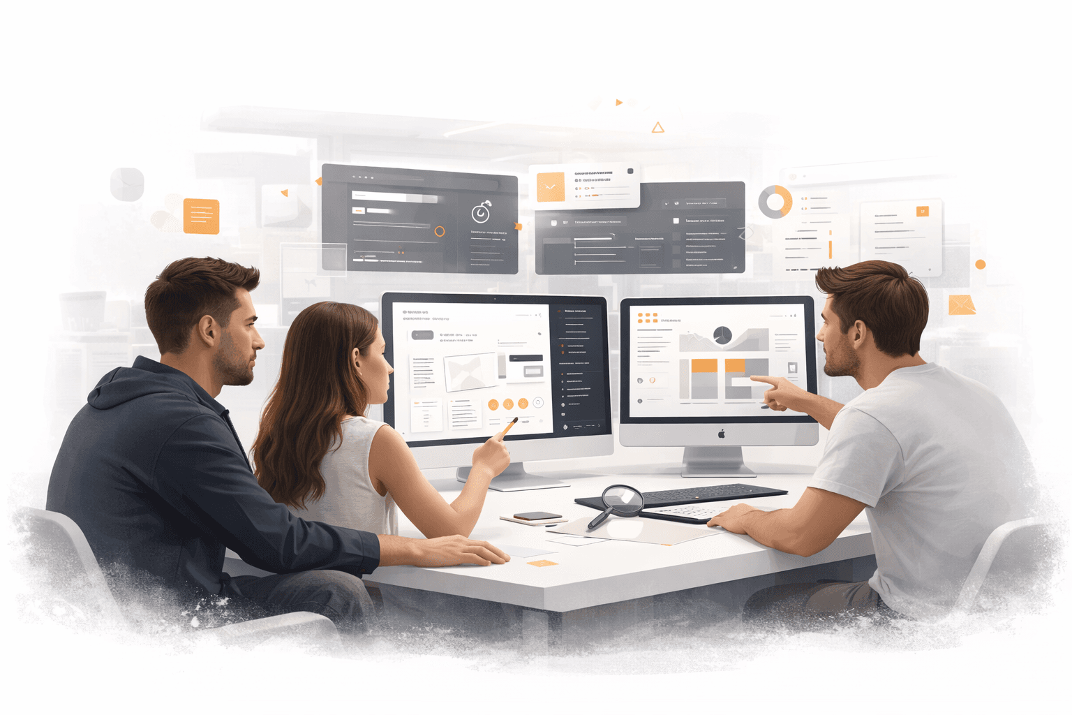 Team collaboration around screens and data